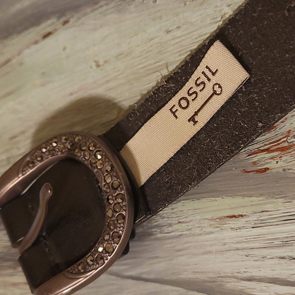 Retro Fossil leather belt - Picture 5 of 7